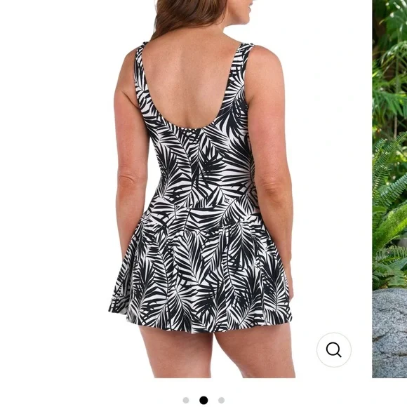Maxine Of Hollywood Floral Tummy Support One Piece Swimsuit Dress Romper - Picture 3 of 11